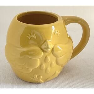 MUG/CUP-Lemon Yellow-Bird 3-D Embossed Design-Holds 12 oz (1.5 cups)